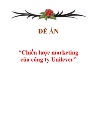Đề án Chiến lược Marketing của công ty Unilever