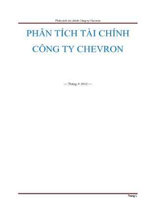 Đề tài Phân tích tài chính Công ty Chevron
