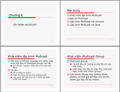 Bài giảng Lập trình mạng - Chương 6: Lập trình Multicast