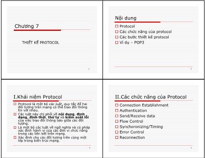 Bài giảng Lập trình mạng - Chương 7: Thiết kế Protocol