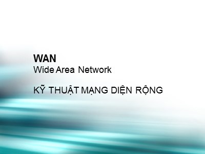 Bài giảng Mạng máy tính - Kỹ thuật mạng diện rộng (WAN)