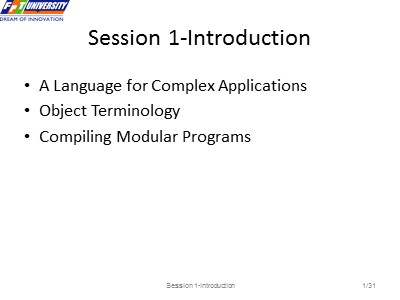 C++ Programing - Session 1: Introduction - FPT University