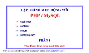 Giáo trình Lập trình Web động với PHP/ MySQL