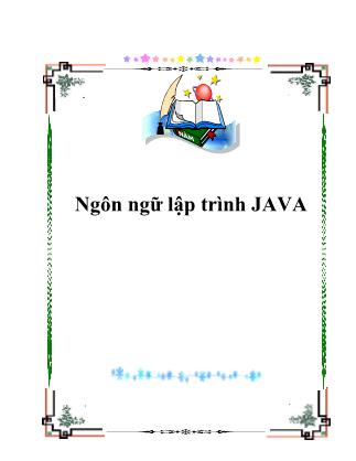 Giáo trình Ngôn ngữ lập trình Java