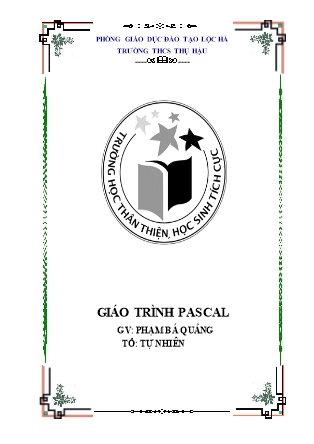 Giáo trình Passcal - Phạm Bá Quảng