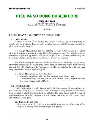 Hiểu và sử dụng Dublin Core - Phạm Minh Quân