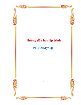 Hướng dẫn học lập trình PHP &MySQL