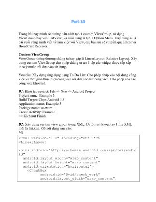 Hướng dẫn lập trình cơ bản với Android - Part 10