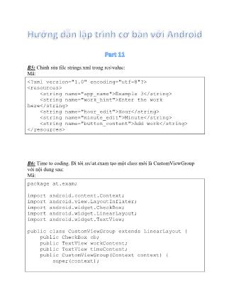 Hướng dẫn lập trình cơ bản với Android - Part 11