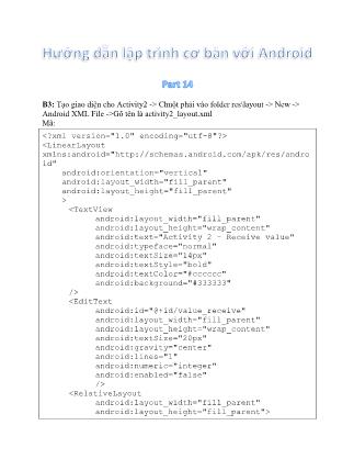 Hướng dẫn lập trình cơ bản với Android - Part 14