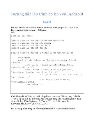 Hướng dẫn lập trình cơ bản với Android - Part 15
