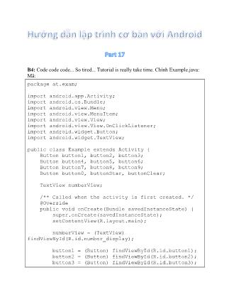 Hướng dẫn lập trình cơ bản với Android - Part 17