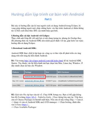 Hướng dẫn lập trình cơ bản với Android - Part 1