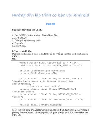Hướng dẫn lập trình cơ bản với Android - Part 20