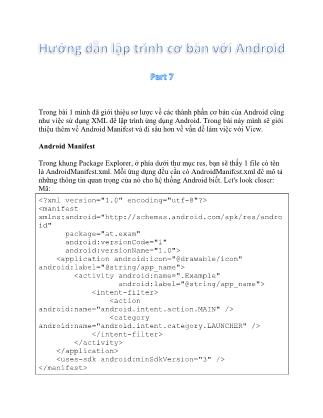 Hướng dẫn lập trình cơ bản với Android - Part 7
