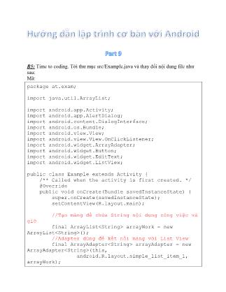 Hướng dẫn lập trình cơ bản với Android - Part 9