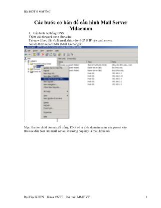 Hướng dẫn thực hành Mạng máy tính - Chương 9: Các bước cơ bản để cấu hình Mail Server Mdaemon