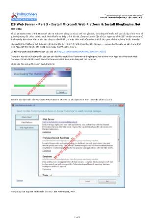 IIS Web Server - Part 3 - Install Microsoft Web Platform & Install BlogEngine.Net