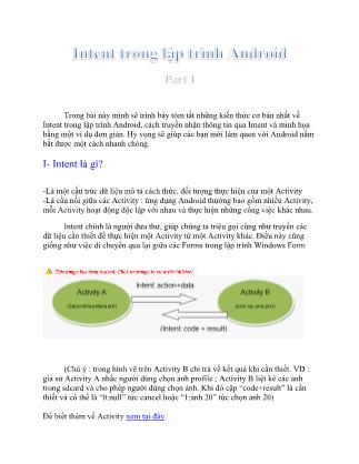 Intent trong Lập trình Android - Part 1