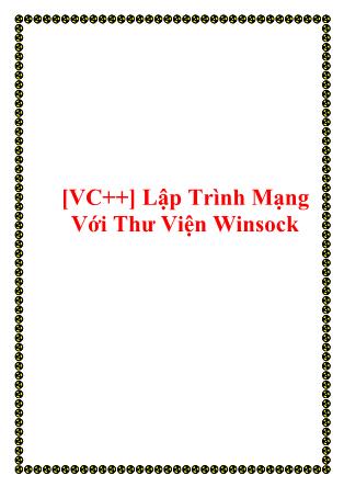 Lập trình mạng với thư viện Winsock