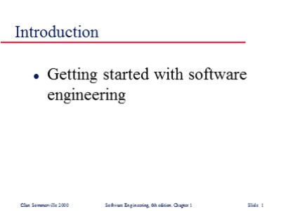 Lectures Software Engineering - Chapter 1: Introduction