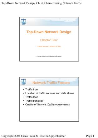 Lectures Top-Down Network Design - Chapter 4: Characterizing Network Traffic