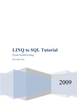 LINQ to SQL Tutorial - Đào Hải Nam