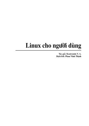 Linux cho người dùng - Phan Vĩnh Thịnh