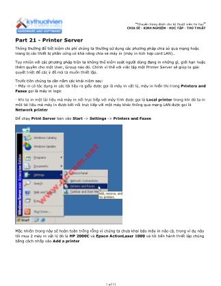 Tài liệu Máy tính cơ bản - Part 21: Printer Server