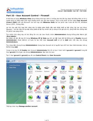 Tài liệu Máy tính cơ bản - Part 23: User Account Control - Firewall