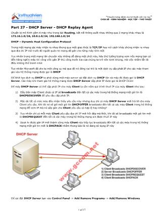 Tài liệu Máy tính cơ bản - Part 27: DHCP Server - DHCP Replay Agent