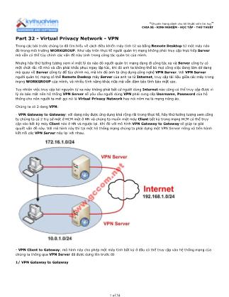 Tài liệu Máy tính cơ bản - Part 32: Virtual Privacy Network (VPN)