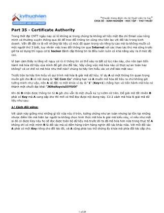 Tài liệu Máy tính cơ bản - Part 35: Certificate Authority