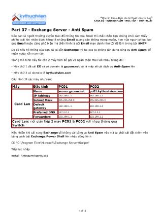 Tài liệu Máy tính cơ bản - Part 37: Exchange Server - Anti Spam