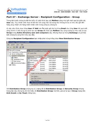 Tài liệu Máy tính cơ bản - Part 37: Exchange Server - Recipient Configuration - Group