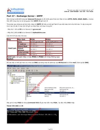 Tài liệu Máy tính cơ bản - Part 37: Exchange Server - SMTP