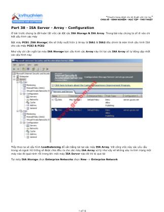 Tài liệu Máy tính cơ bản - Part 38: ISA Server - Array - Configuration