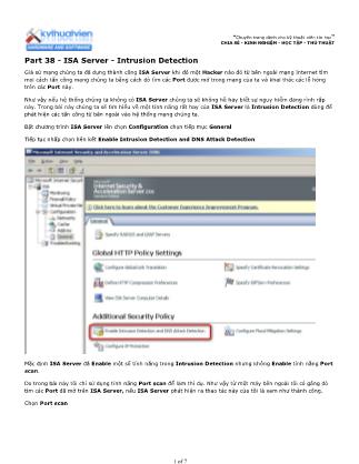 Tài liệu Máy tính cơ bản - Part 38: ISA Server - Intrusion Detection
