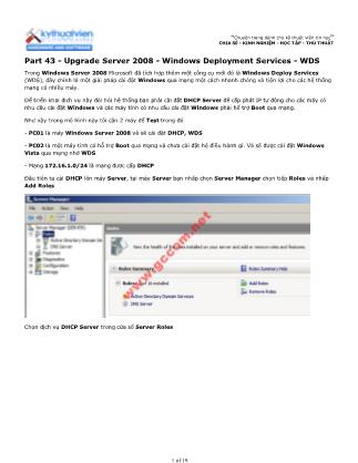 Tài liệu Máy tính cơ bản - Part 43: Upgrade Server 2008 - Windows Deployment Services - WDS