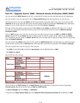 Tài liệu Máy tính cơ bản - Part 44: Upgrade Server 2008 - Network Access Protection (NAP) DHCP