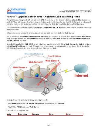 Tài liệu Máy tính cơ bản - Part 47: Upgrade Server 2008 - Network Load Balancing - NLB