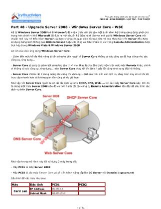 Tài liệu Máy tính cơ bản - Part 48: Upgrade Server 2008 - Windows Server Core - WSC