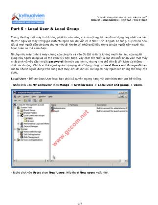 Tài liệu Máy tính cơ bản - Part 5: Local User & Local Group