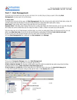 Tài liệu Máy tính cơ bản - Part 7: Disk Management