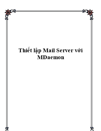 Thiết lập Mail Server với MDaemon