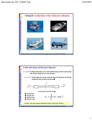 Bài giảng Cơ khí đại cương - Chương 2: Các khái niệm cơ bản về kim loại và hợp kim