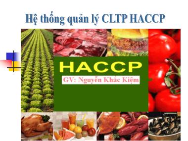 Bài giảng Hệ thống quản lý chất lượng thực HACCO - Nguyễn Khắc Kiêm
