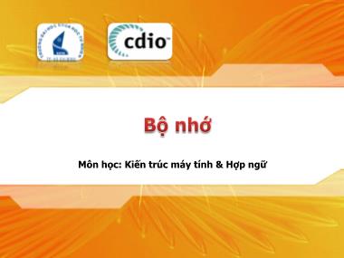 Bài giảng Kiến trúc máy tính và Hợp ngữ - Chương 8: Bộ nhớ