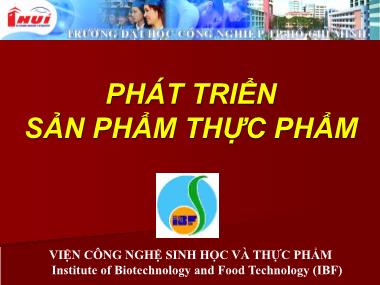 Bài giảng Phát triển sản phẩm thực phẩm - Chiến lược đổi mới và phát triển sản phẩm - Nguyễn Thị Thanh Bình