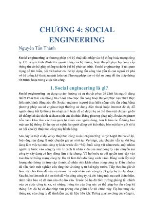 Giáo trình Bảo mật mạng - Chương 4: Social Engineering - Nguyễn Tấn Thành